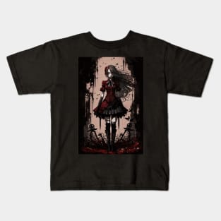 Anime Goth Girl Kids T-Shirt
